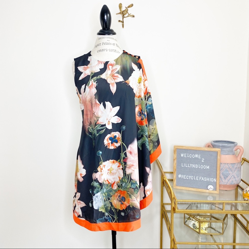 Ted Baker London Cape Bloom Floral Ladies dress 8